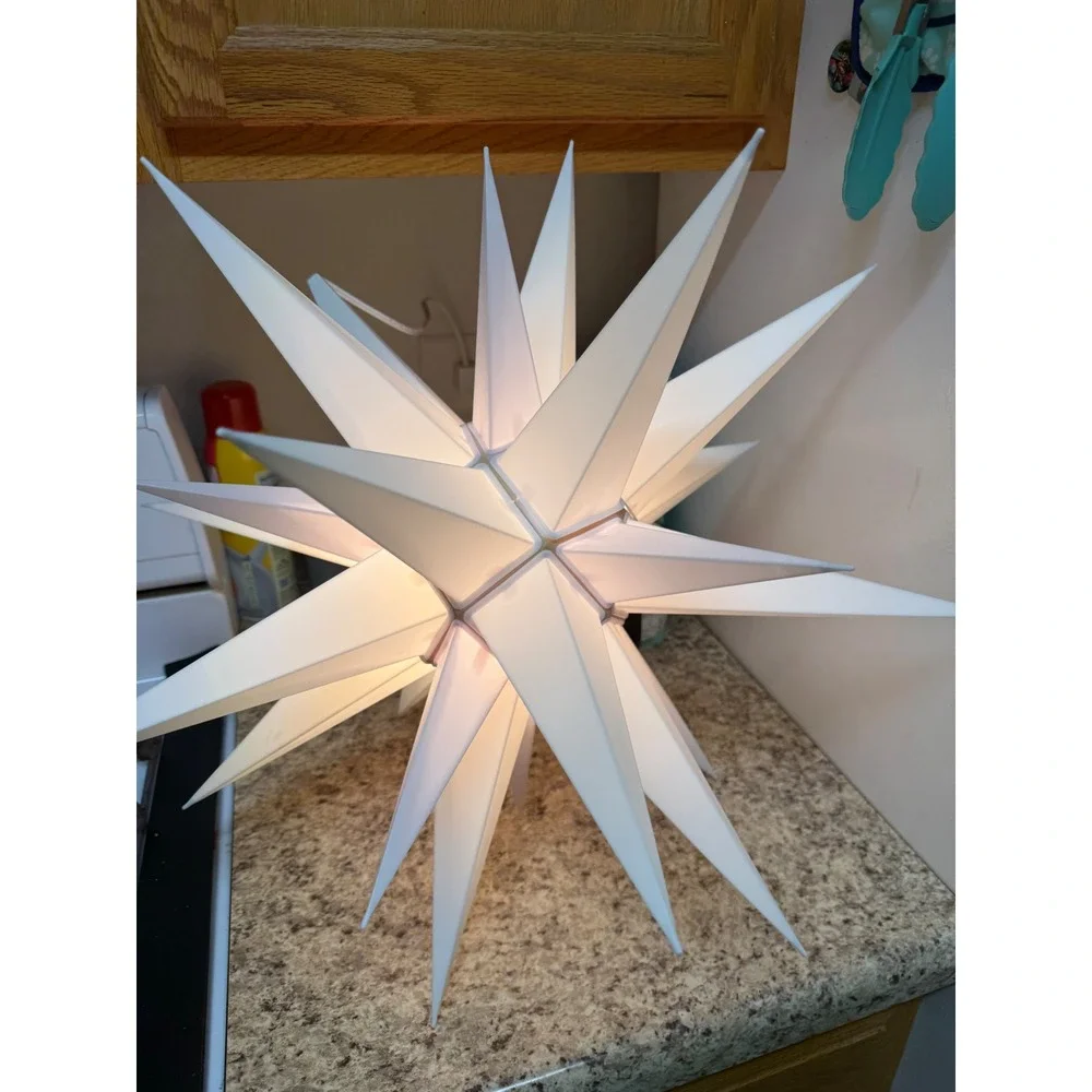 Vintage Moravian Star 21in Illuminated Hanging Star Light Christmas Advent Decor